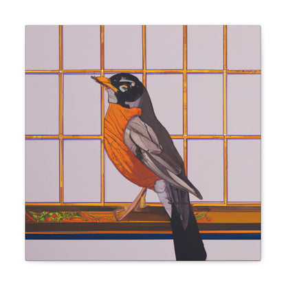 "Robins Singing Deco" - Canvas