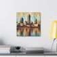 "Vibrant Hoosier Cityscape" - Canvas