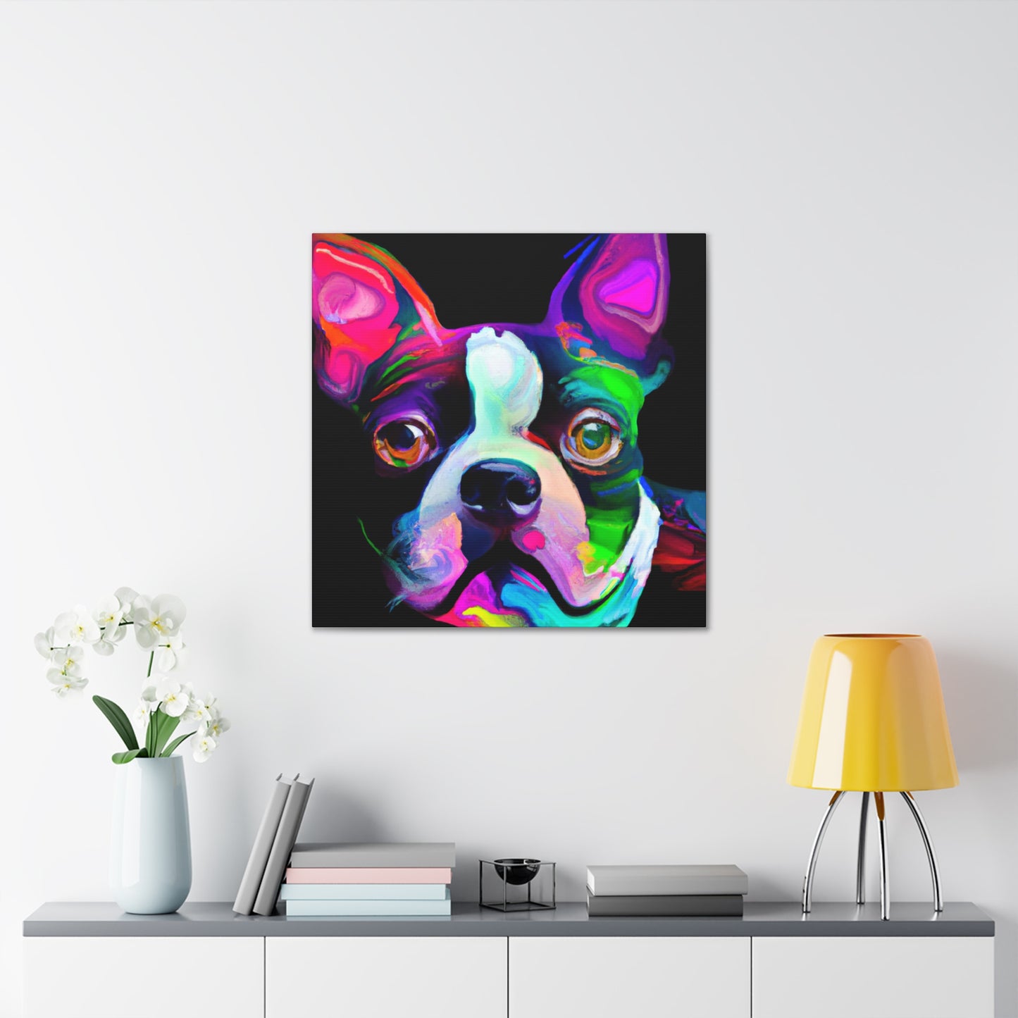 Adorable Boston Terrier - Canvas