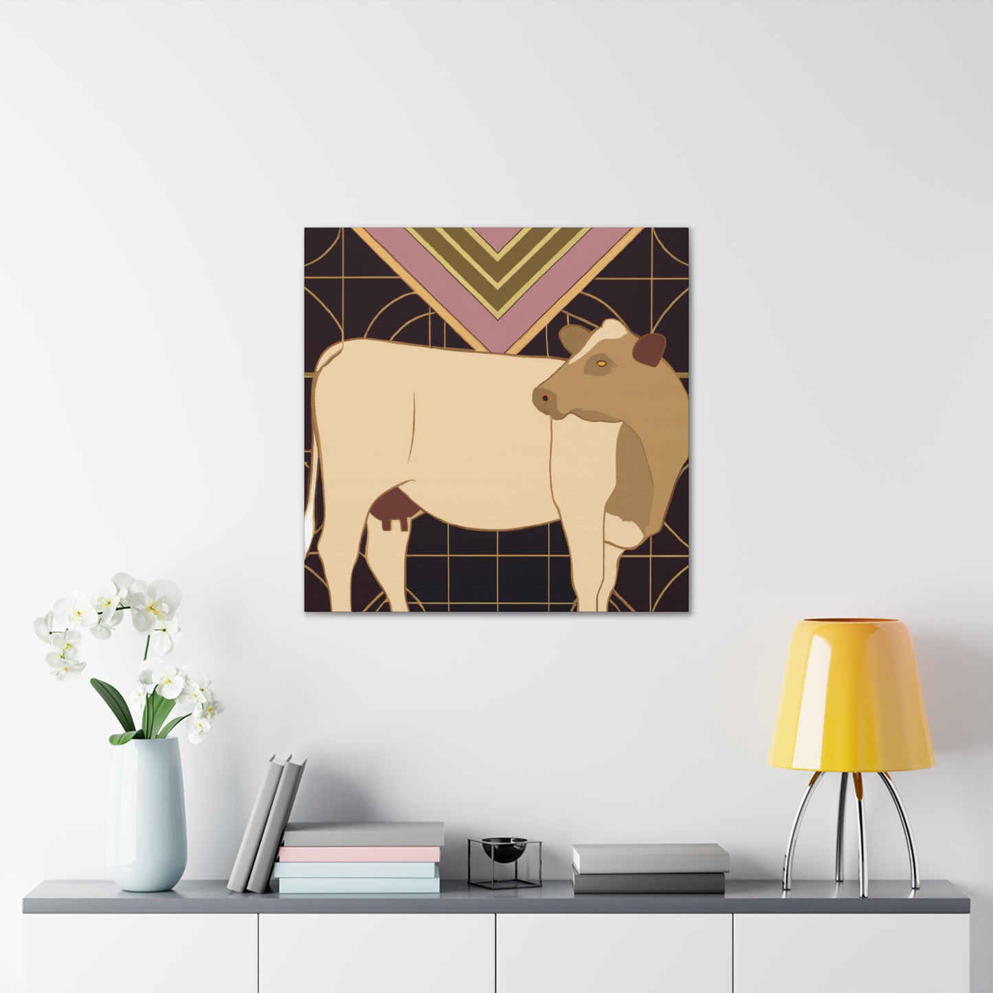 "Pastoral Art Deco Jersey" - Canvas