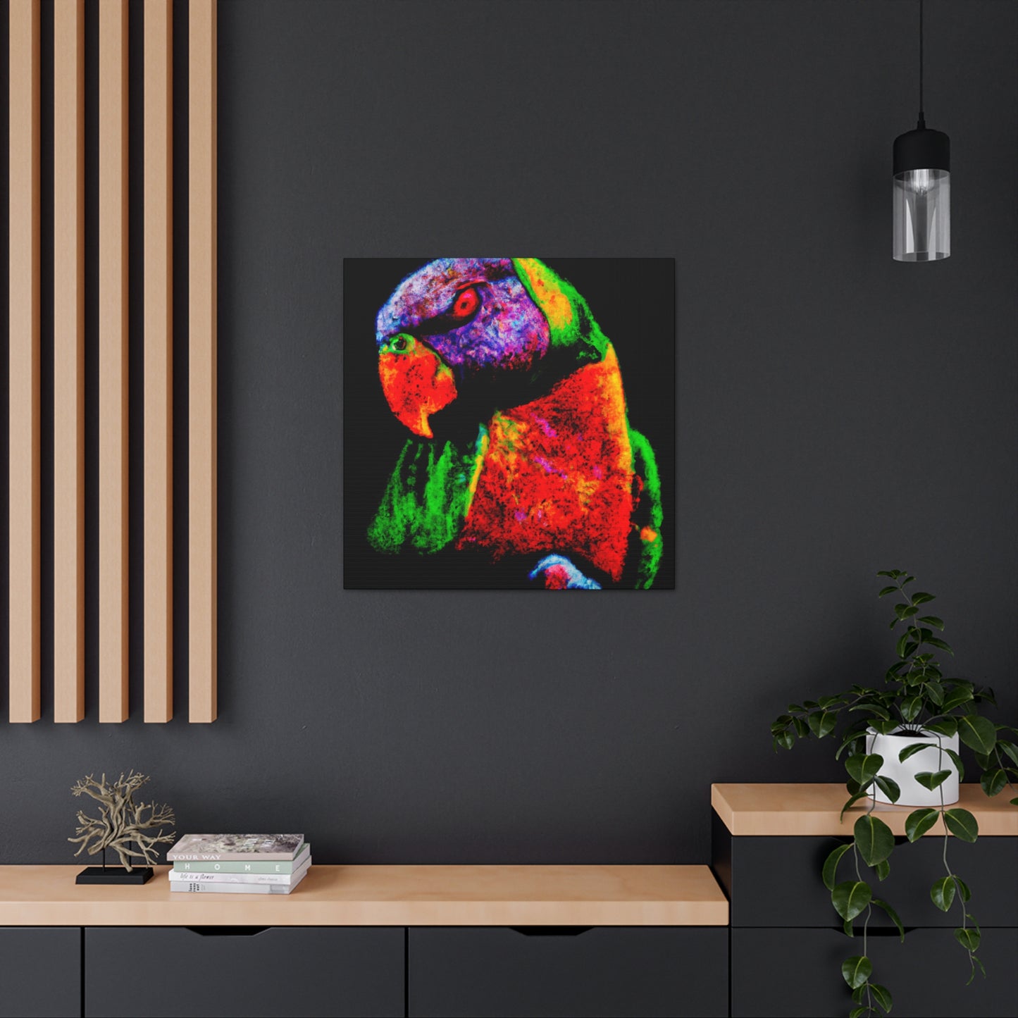 "Rainbow Lorikeet Revelry" - Canvas