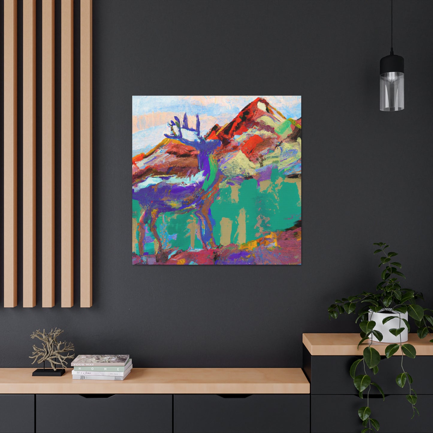 Deer in Moonlight Glow - Canvas