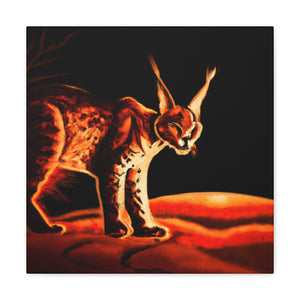 Caracal's Majestic Leap - Canvas