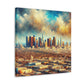 "Cityscape Reflections Transcendent Glow" - Canvas