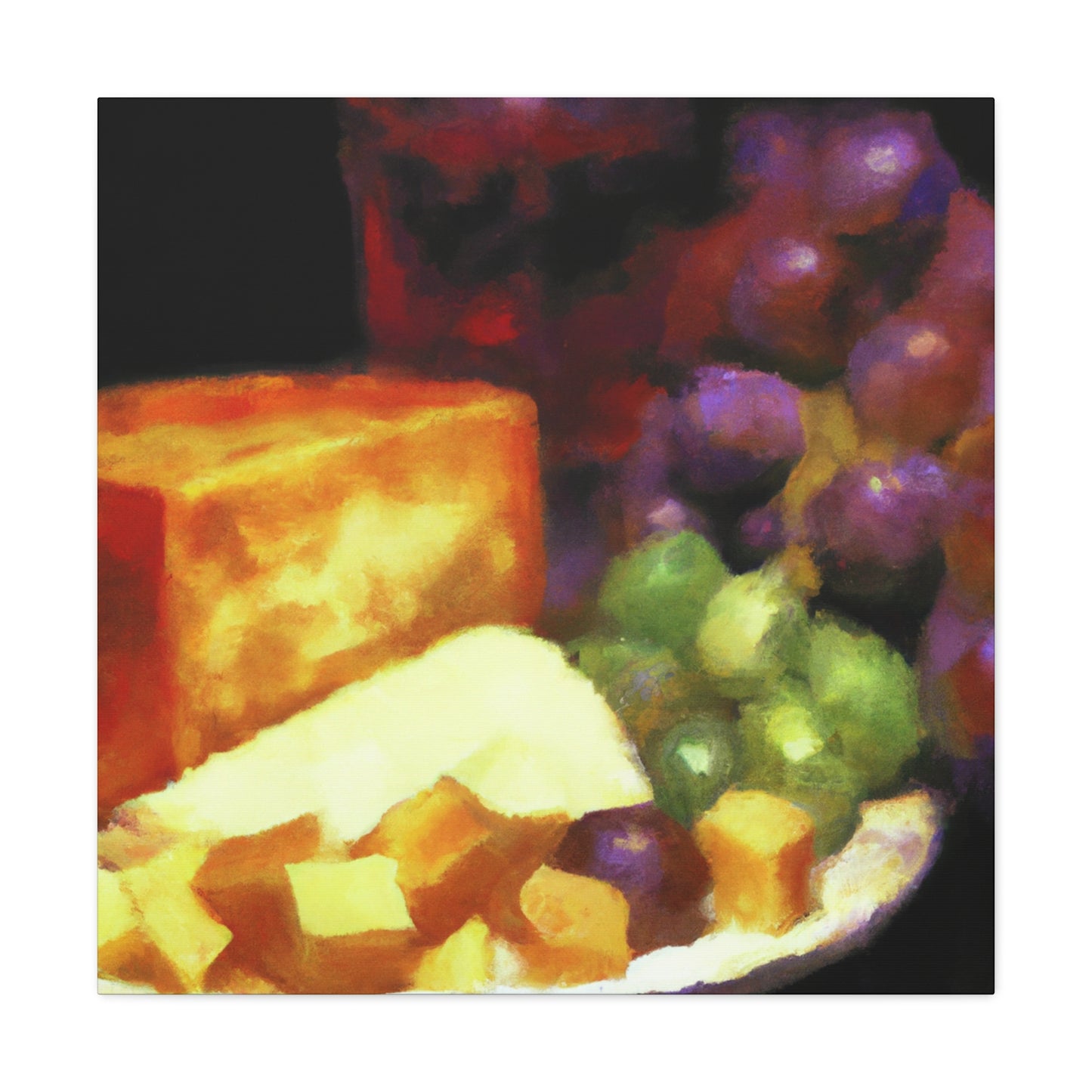 "Cheese and Grape Harmony" - Canvas