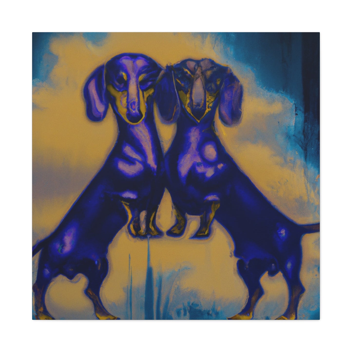 "Dachshunds in Bloom" - Canvas