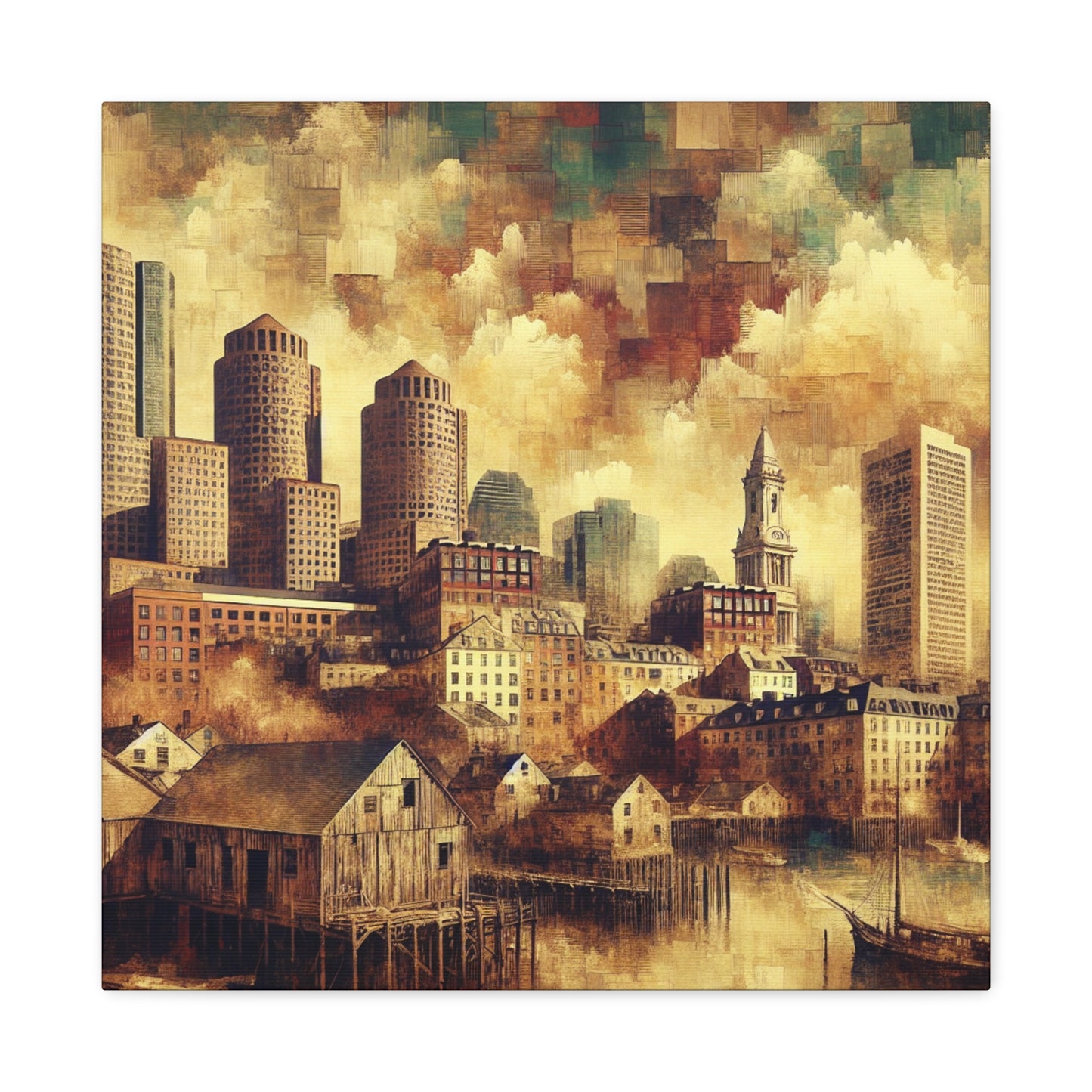 "Boston: Gilded Serenity Awakens" - Canvas