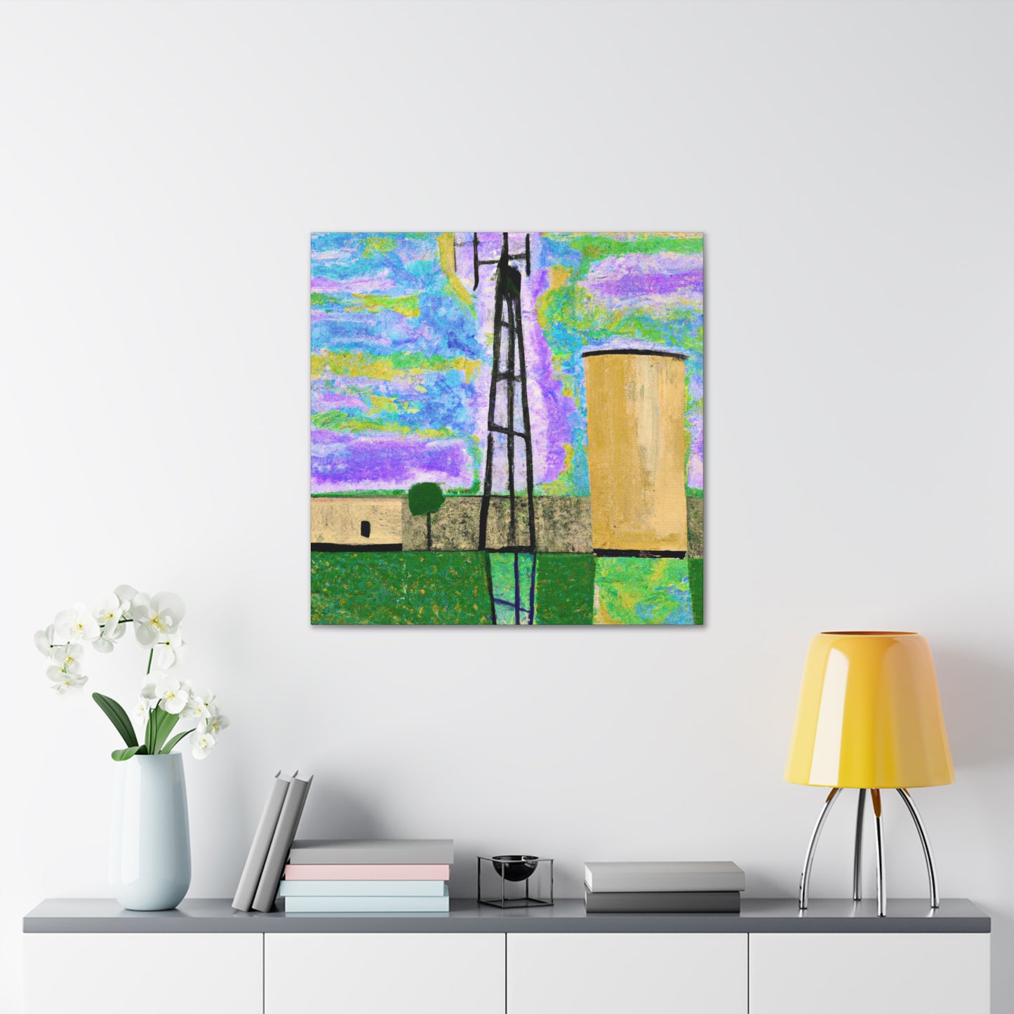 "Water Tower Miracle Abstraction" - Canvas