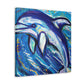 Dolphins in Expressionism - Canvas