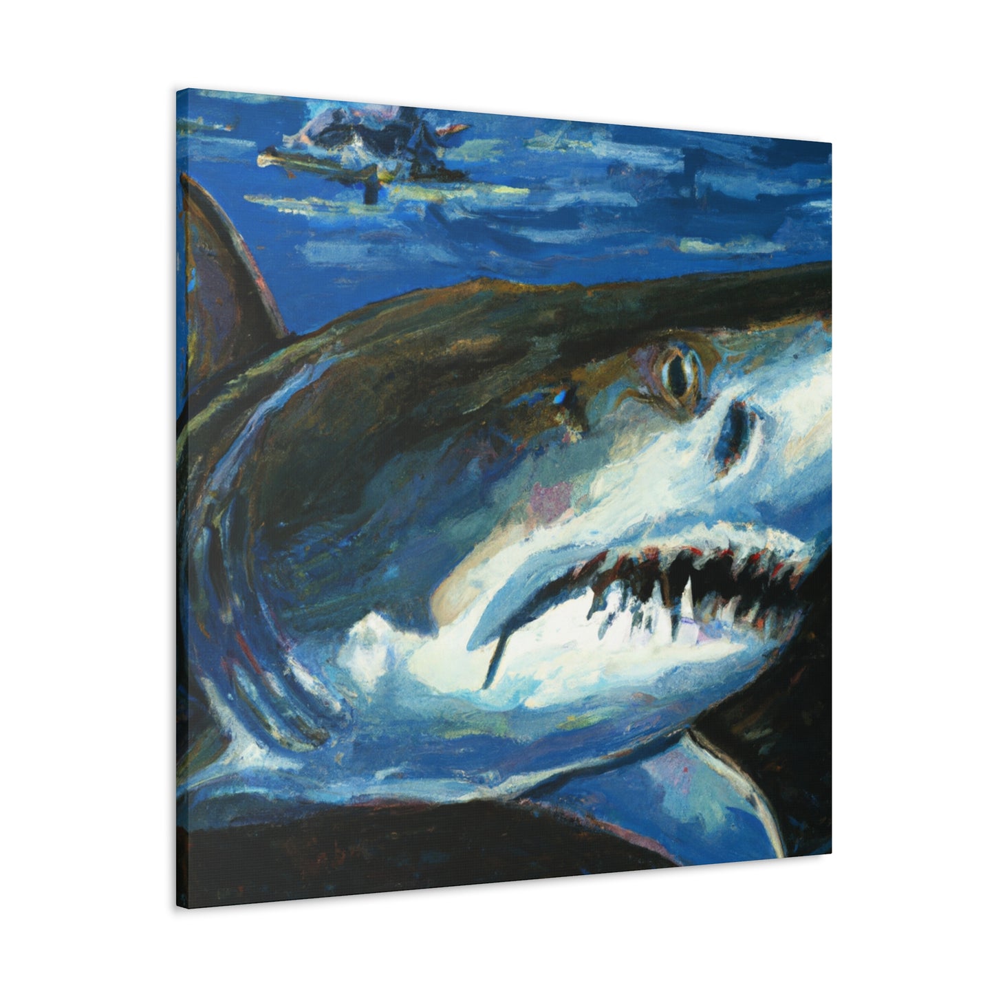 "Shark's Silent Peril" - Canvas