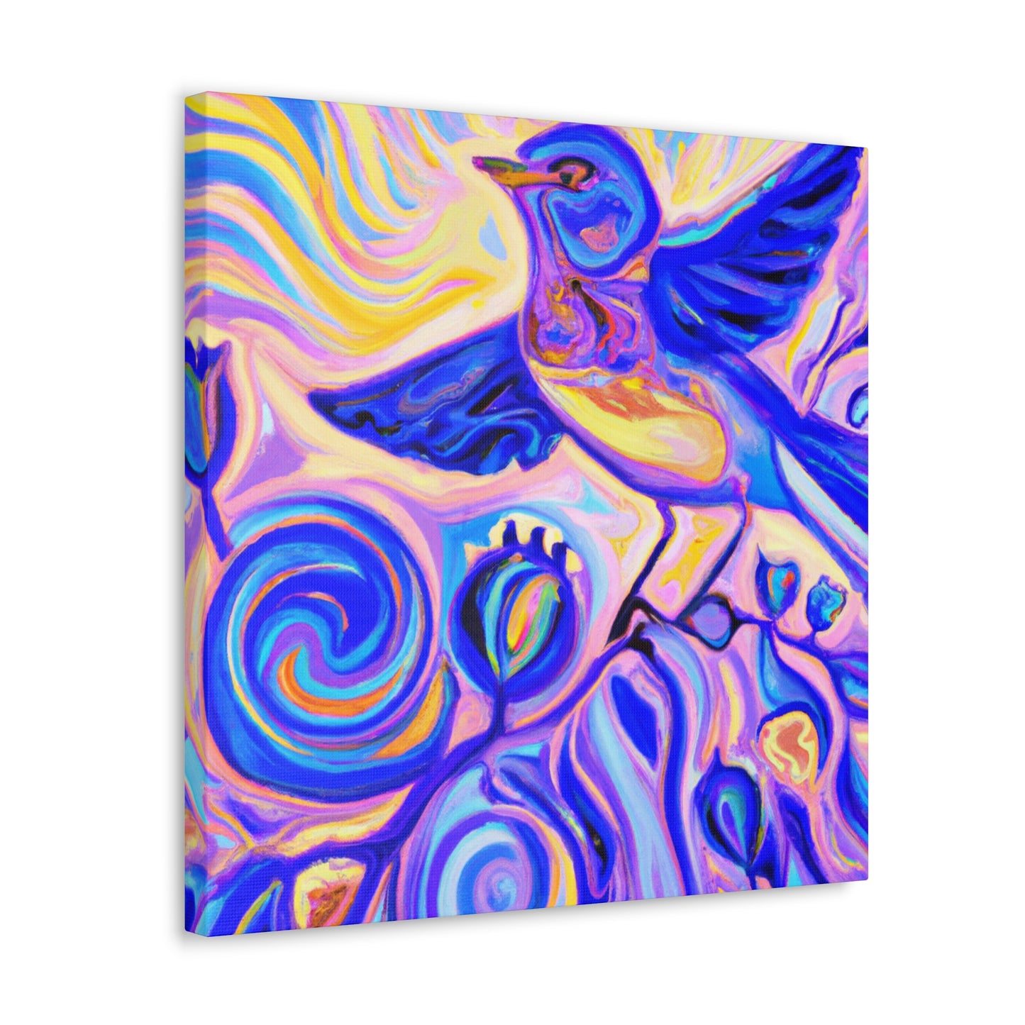 "Bluebird and Brilliant Blooms" - Canvas