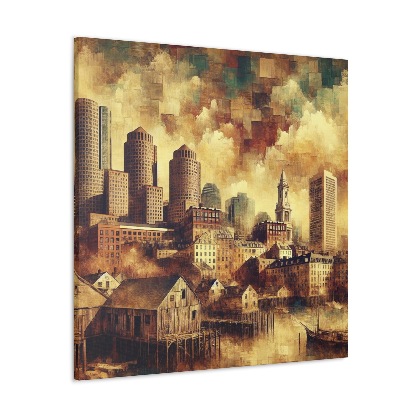 "Boston: Gilded Serenity Awakens" - Canvas