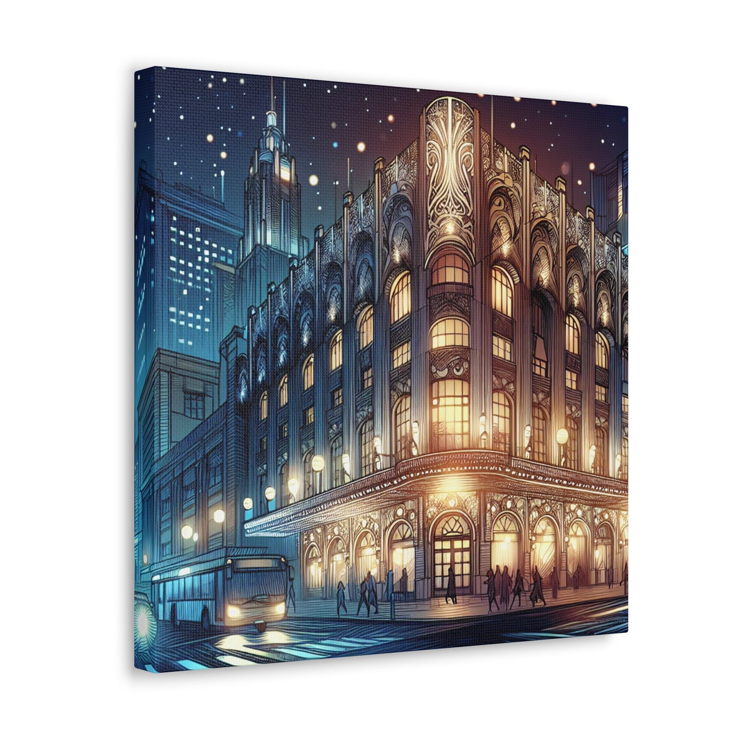 Moonlit Metropolis Magic - Canvas