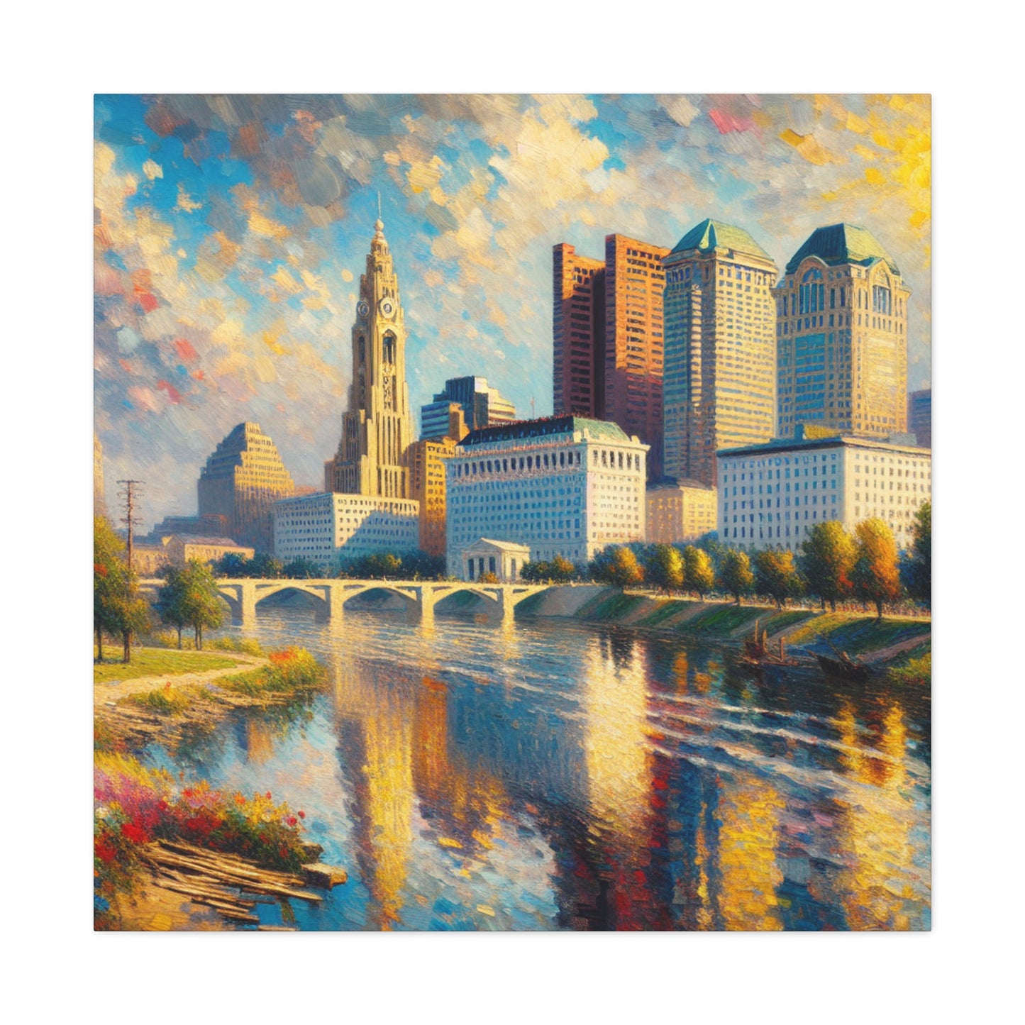 "Sunlit Columbus Canvassed Elegance" - Canvas