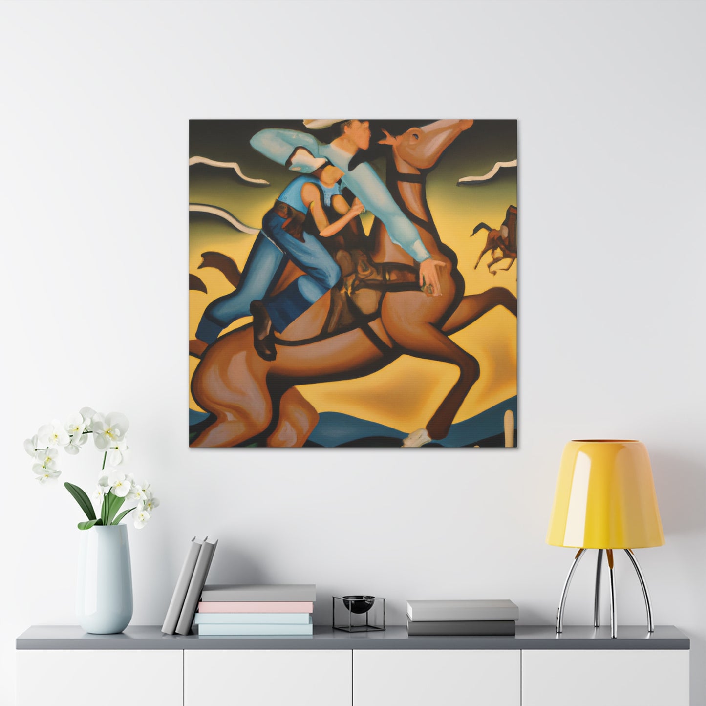 "Cowboy's Sunset Canvas" - Canvas