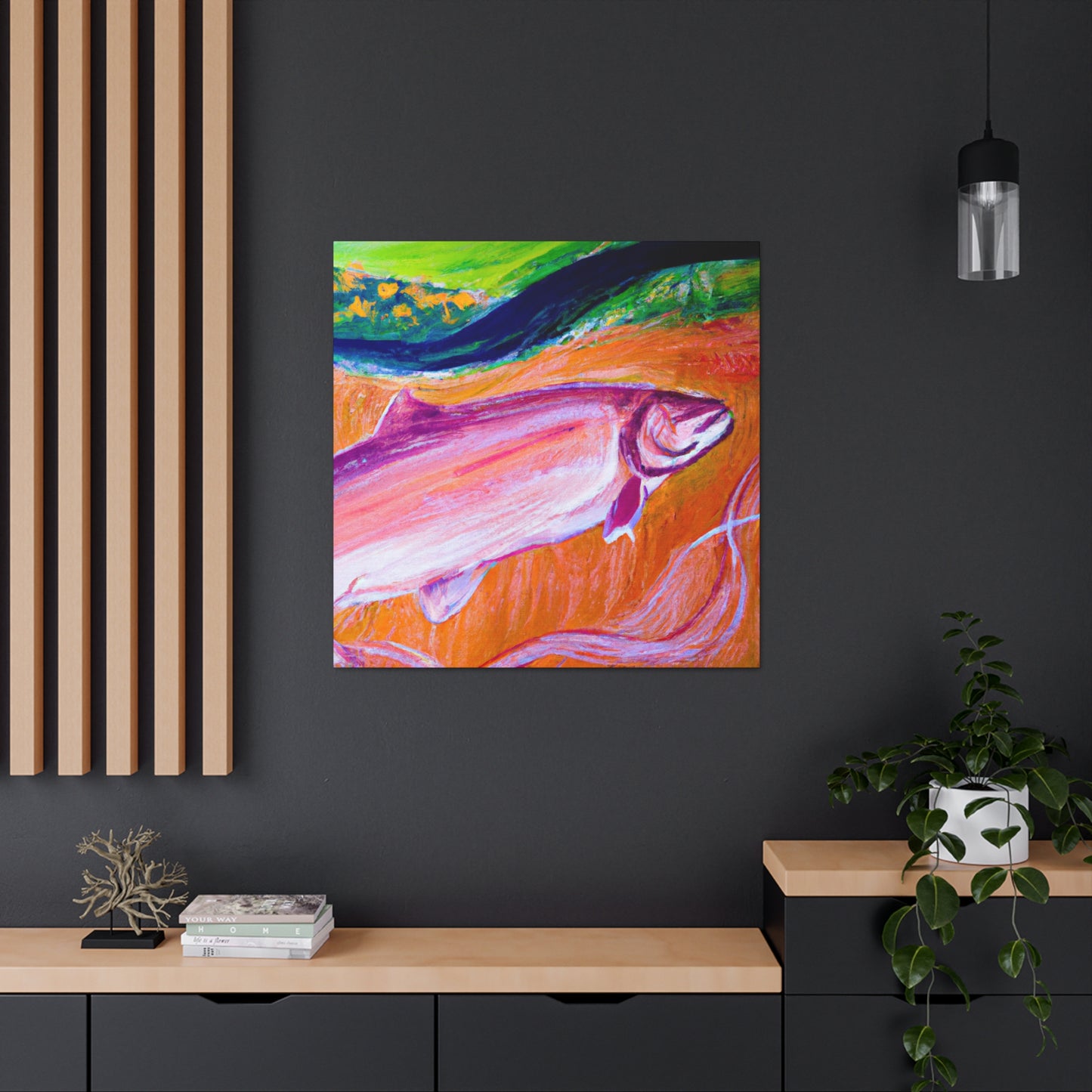 Salmon in Reflection. - Canvas