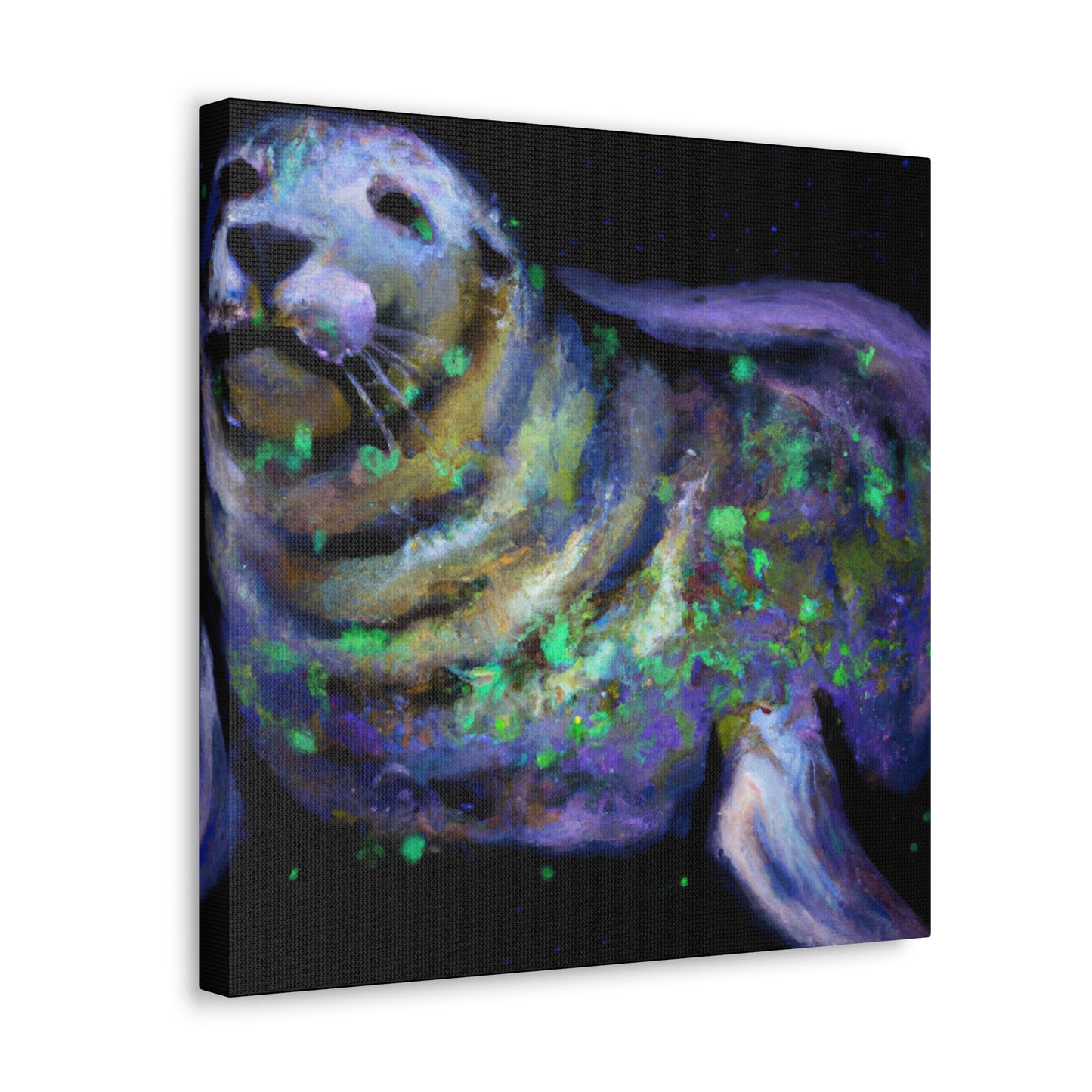 "Harp Seals in Moonlight" - Canvas