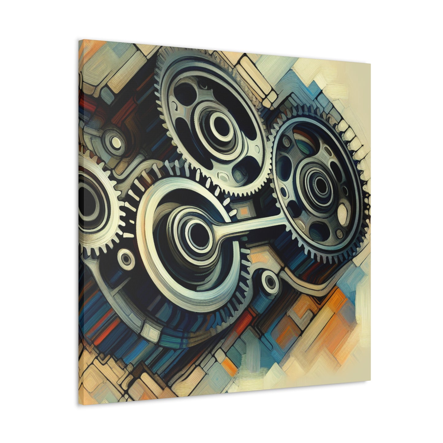 "Mechanical Musings: Crankshaft Symphony" - Canvas