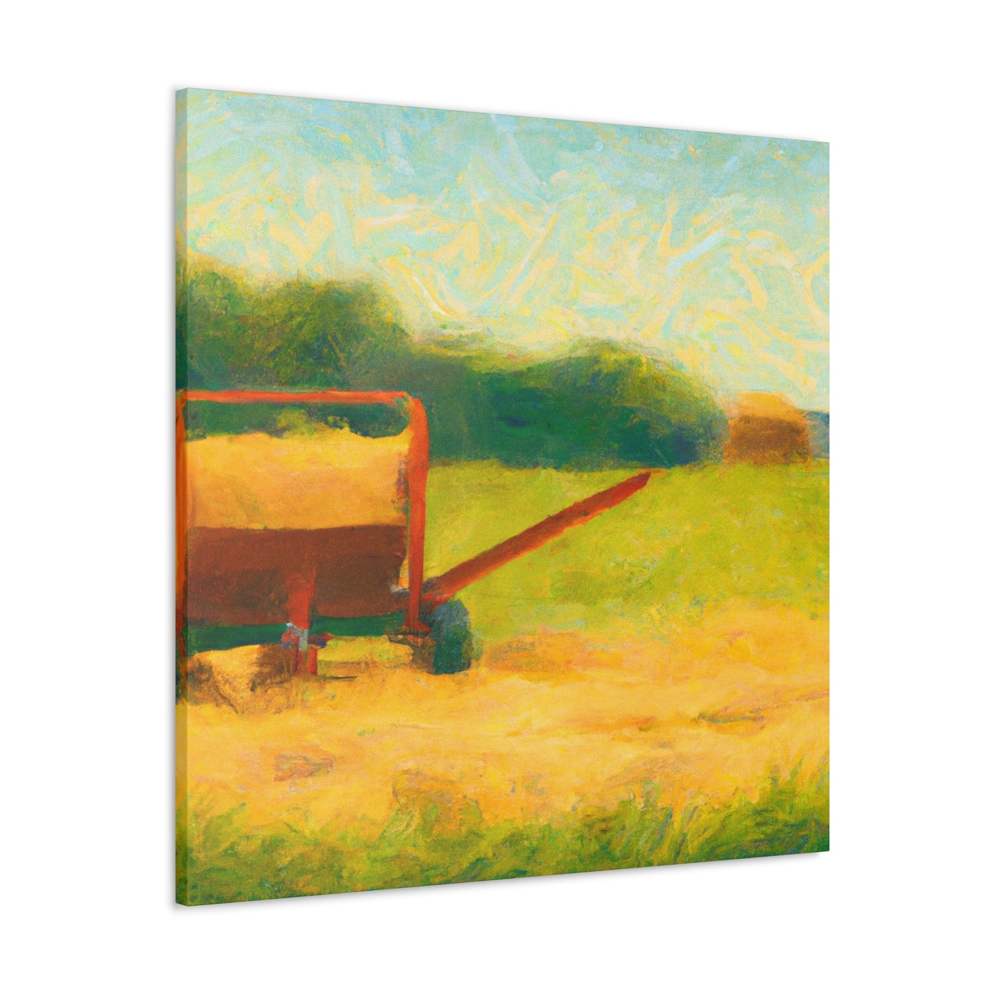 "Hay Bales in Moonlight" - Canvas