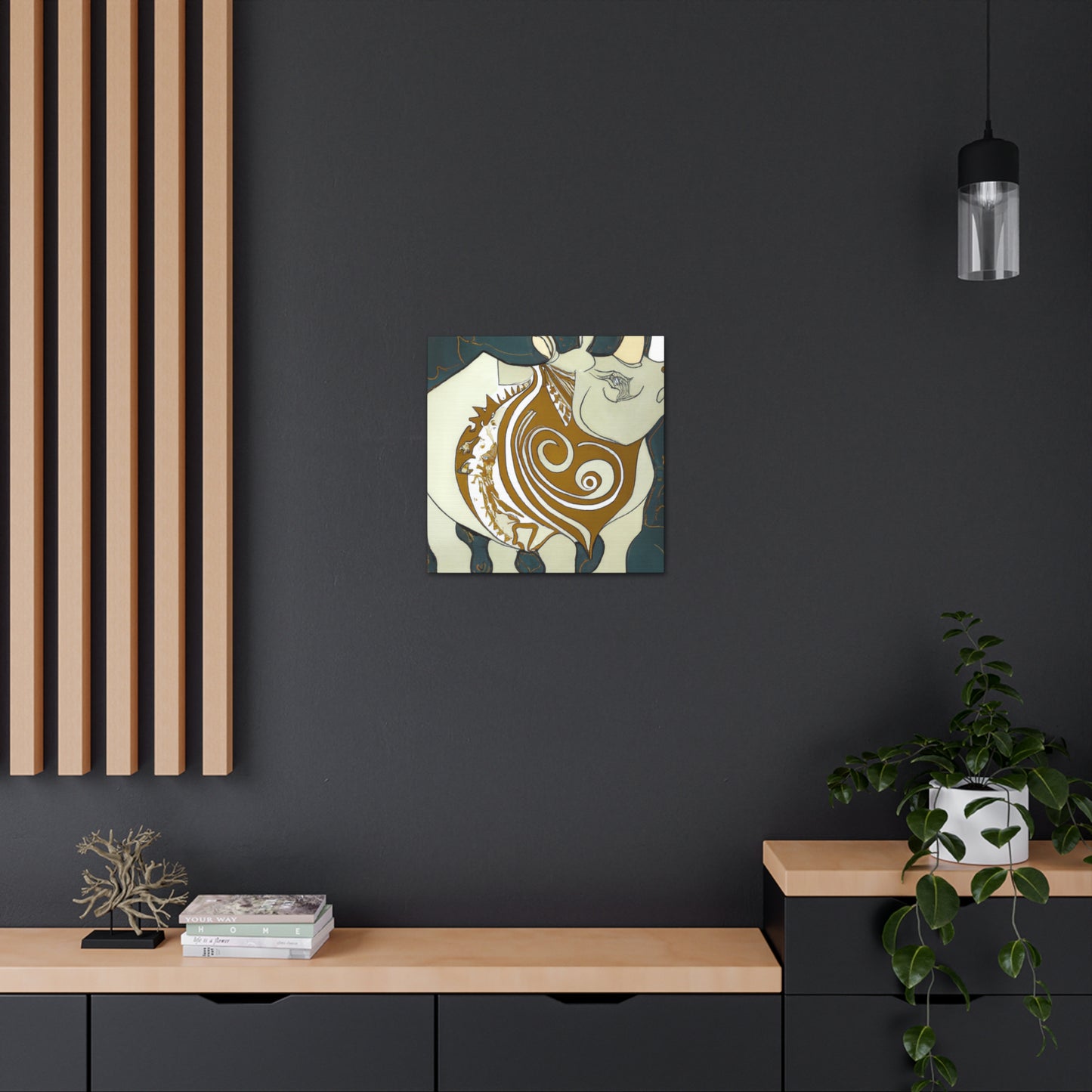 "Majestic Rhinoceros Gaze" - Canvas