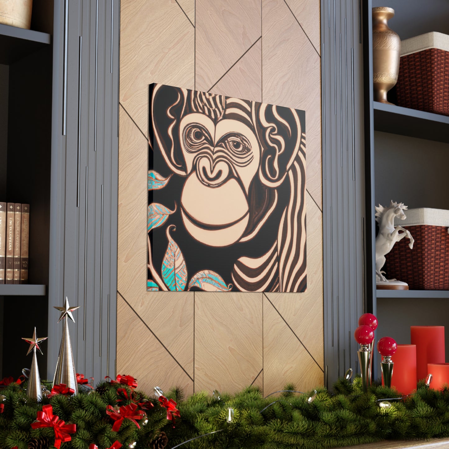 "Chimp Wisdom in Deco". - Canvas