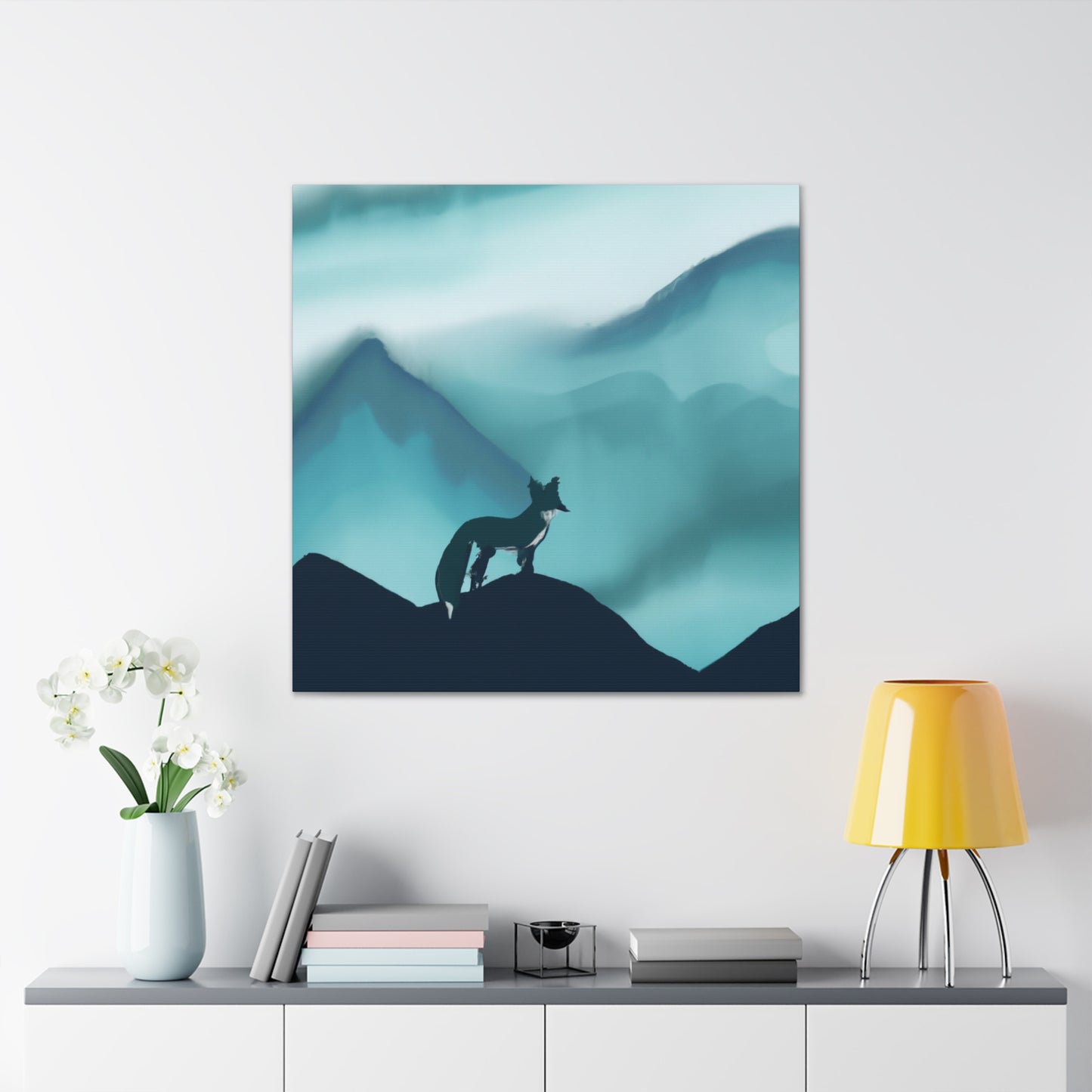 Fox and Moon Dreaming - Canvas