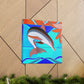 "Dancing Dolphin Deco" - Canvas