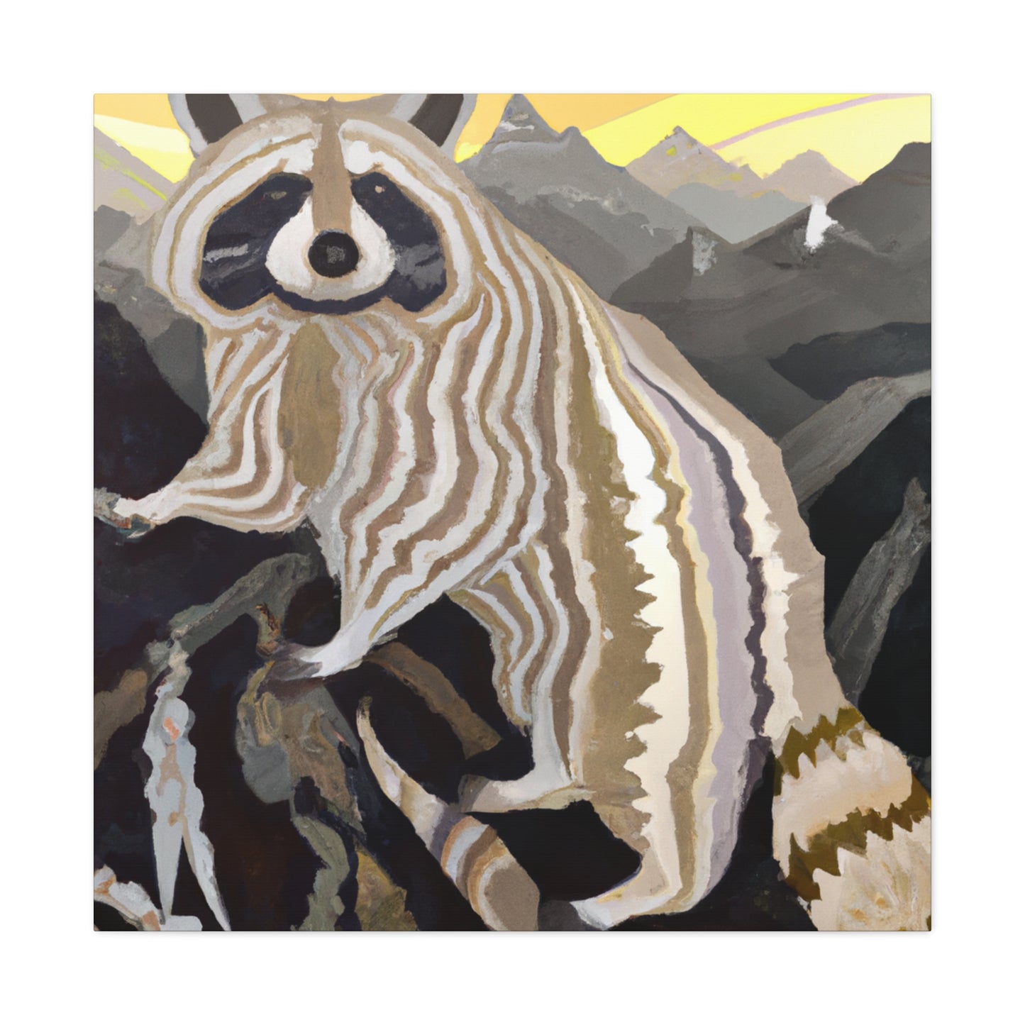 "Raccoon in Deco Style" - Canvas