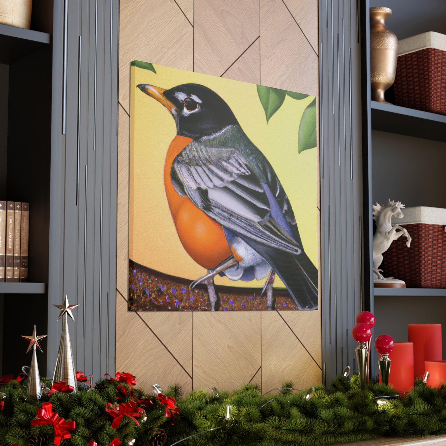 "Glamorous American Robins" - Canvas