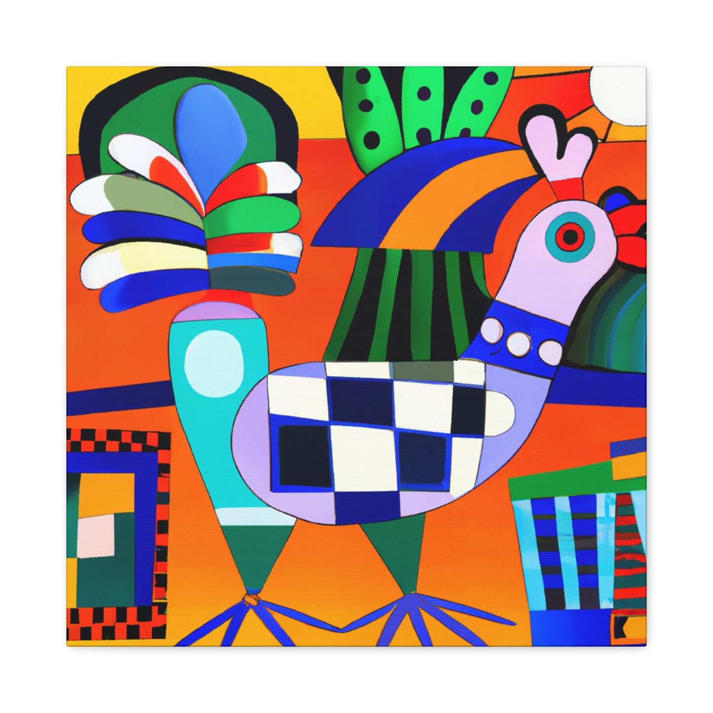 "Chickens in Art Deco" - Canvas