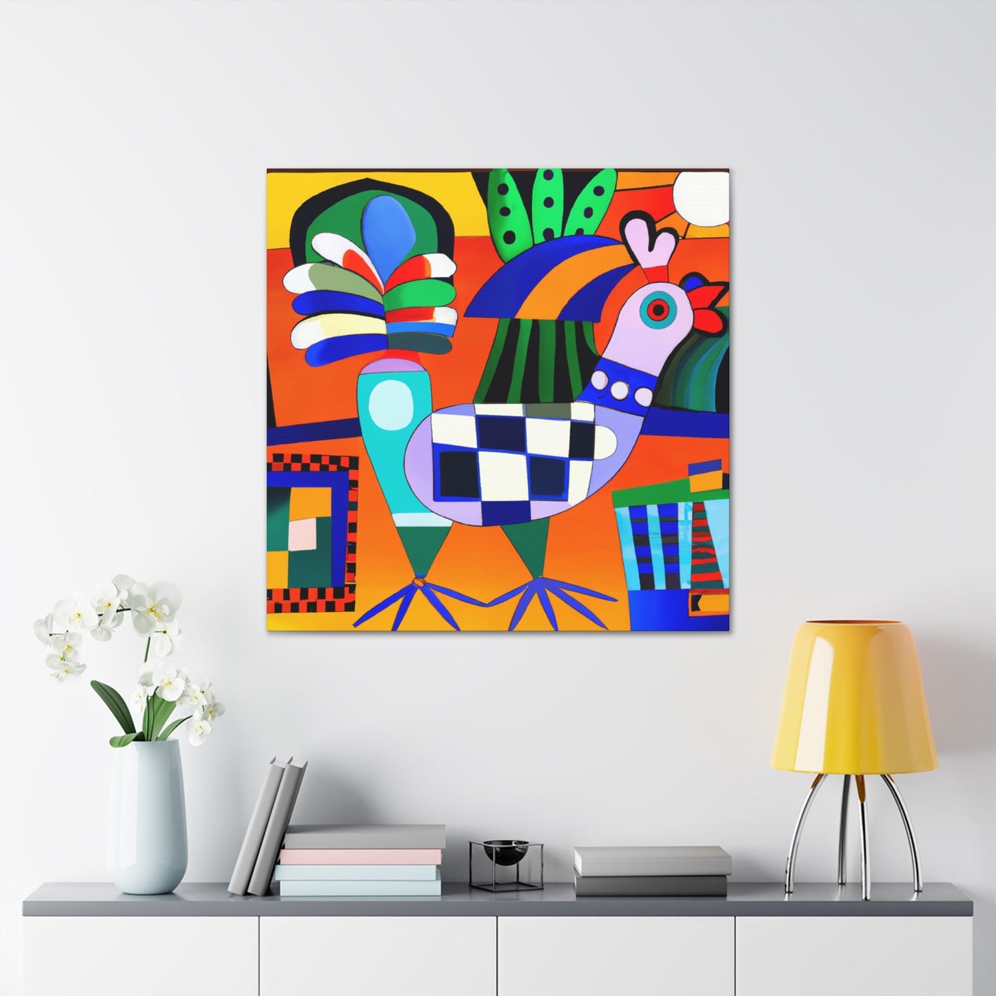 "Chickens in Art Deco" - Canvas