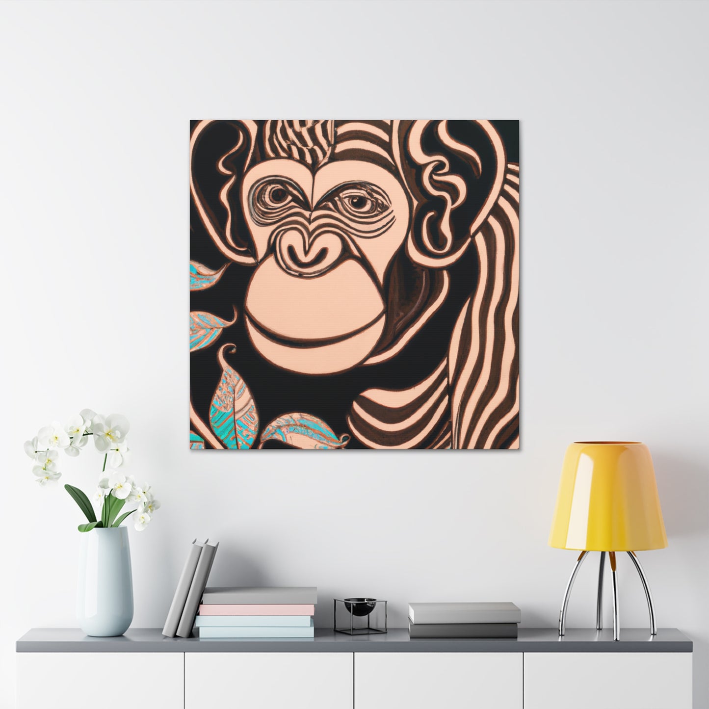 "Chimp Wisdom in Deco". - Canvas