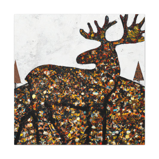 Elk in Pointillism - Canvas