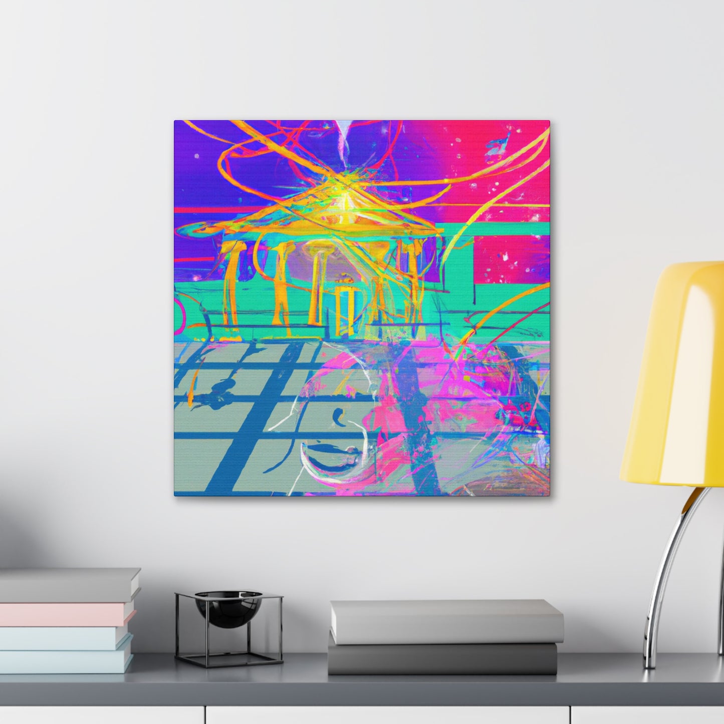 Vibrant Technological Triptych - Canvas