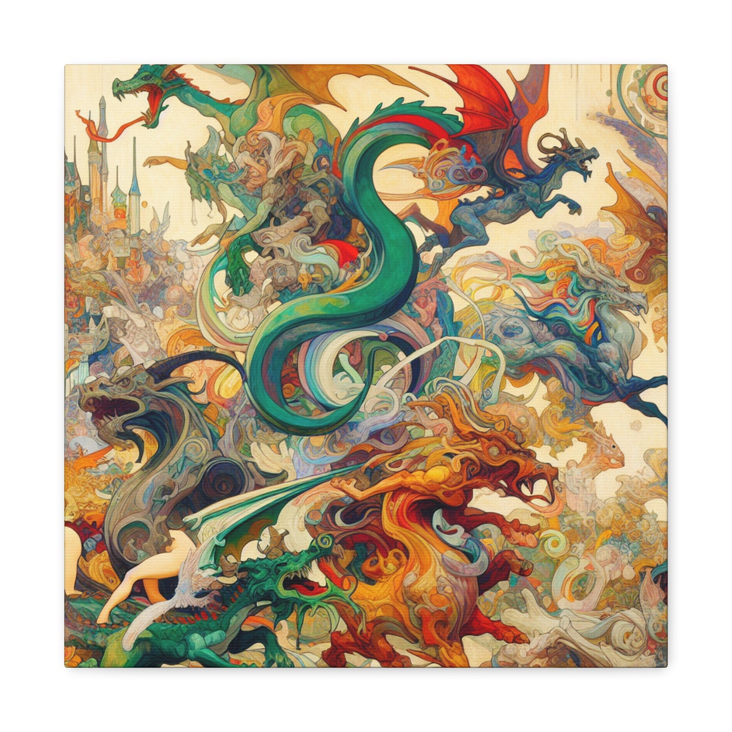 Whimsical Dragon's Dream - Canvas