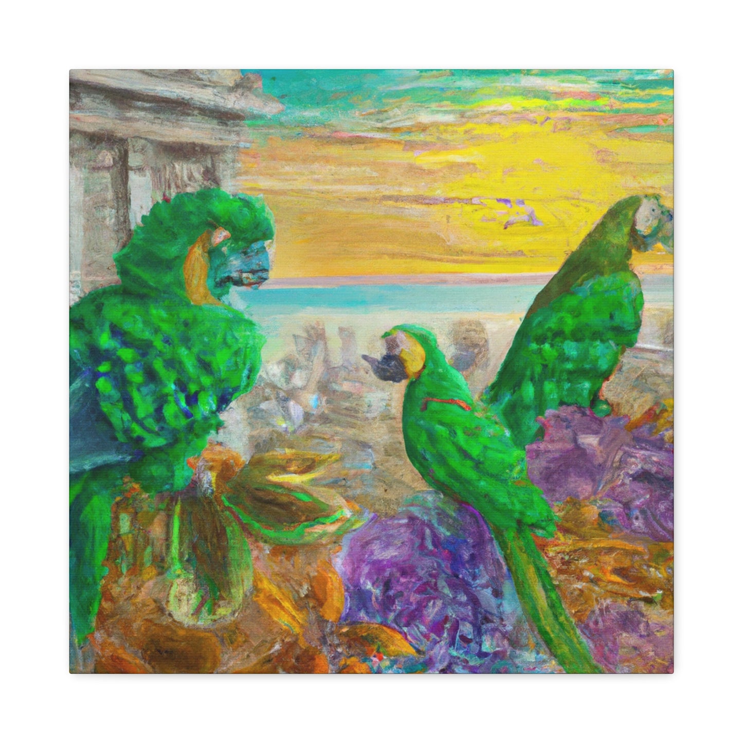 "Amazon Parrots in Splendor" - Canvas