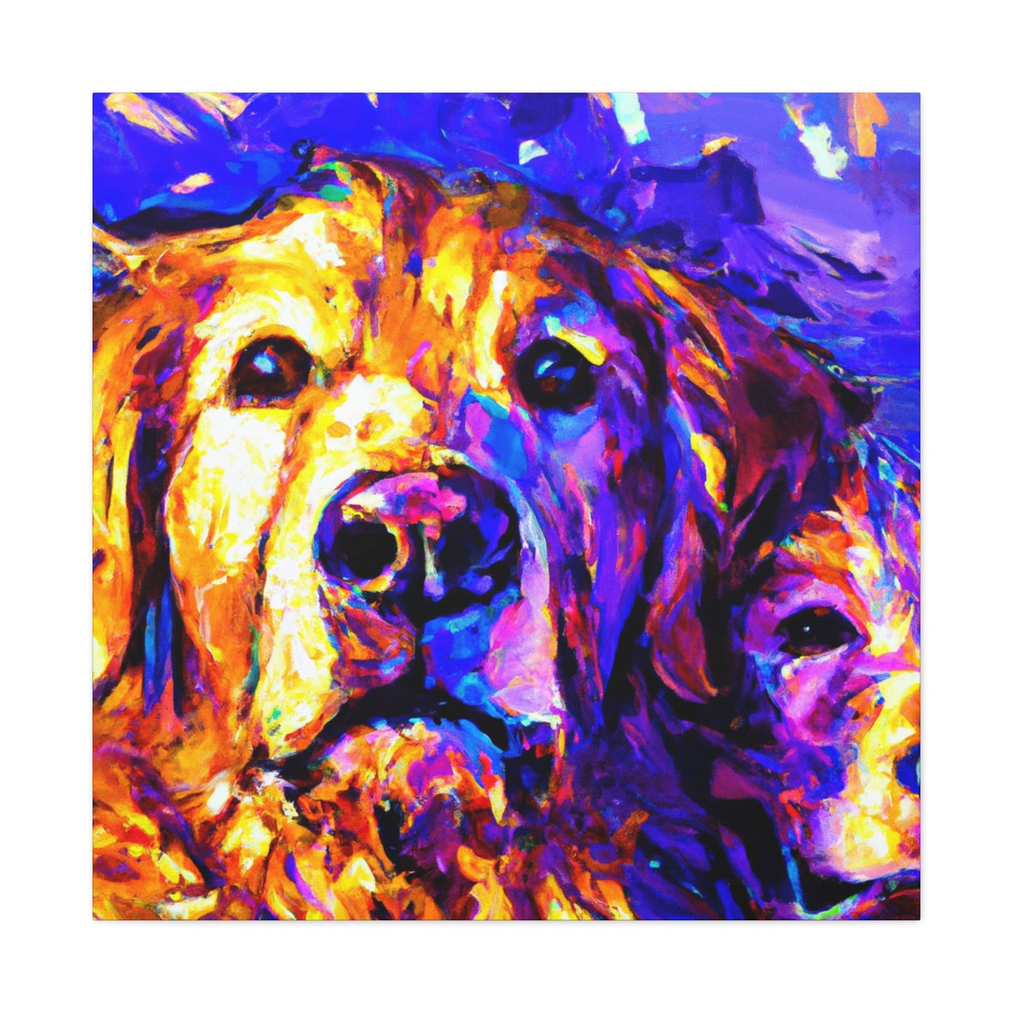 "Golden Retriever Dreamscape" - Canvas