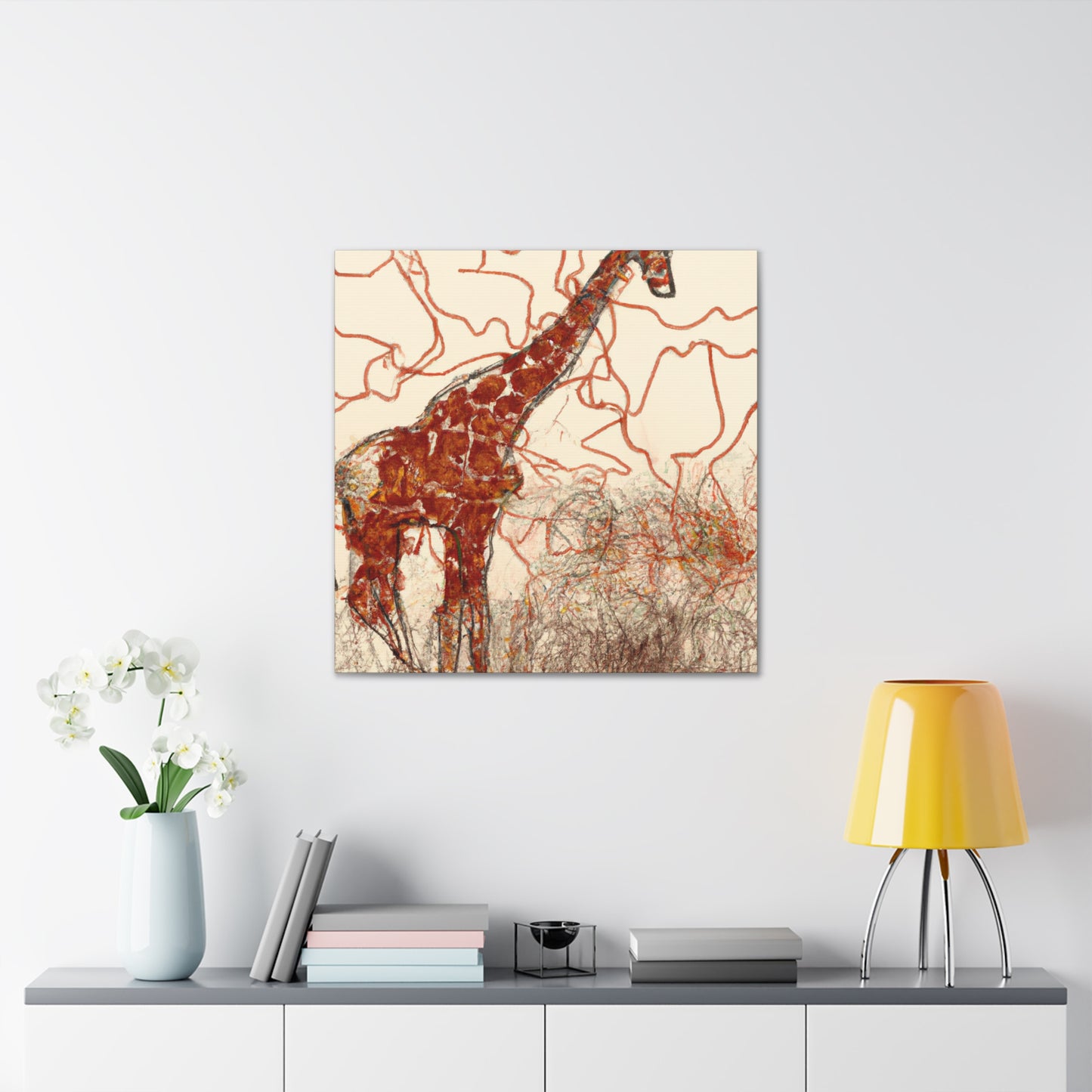 Giraffe Under Moonlight - Canvas