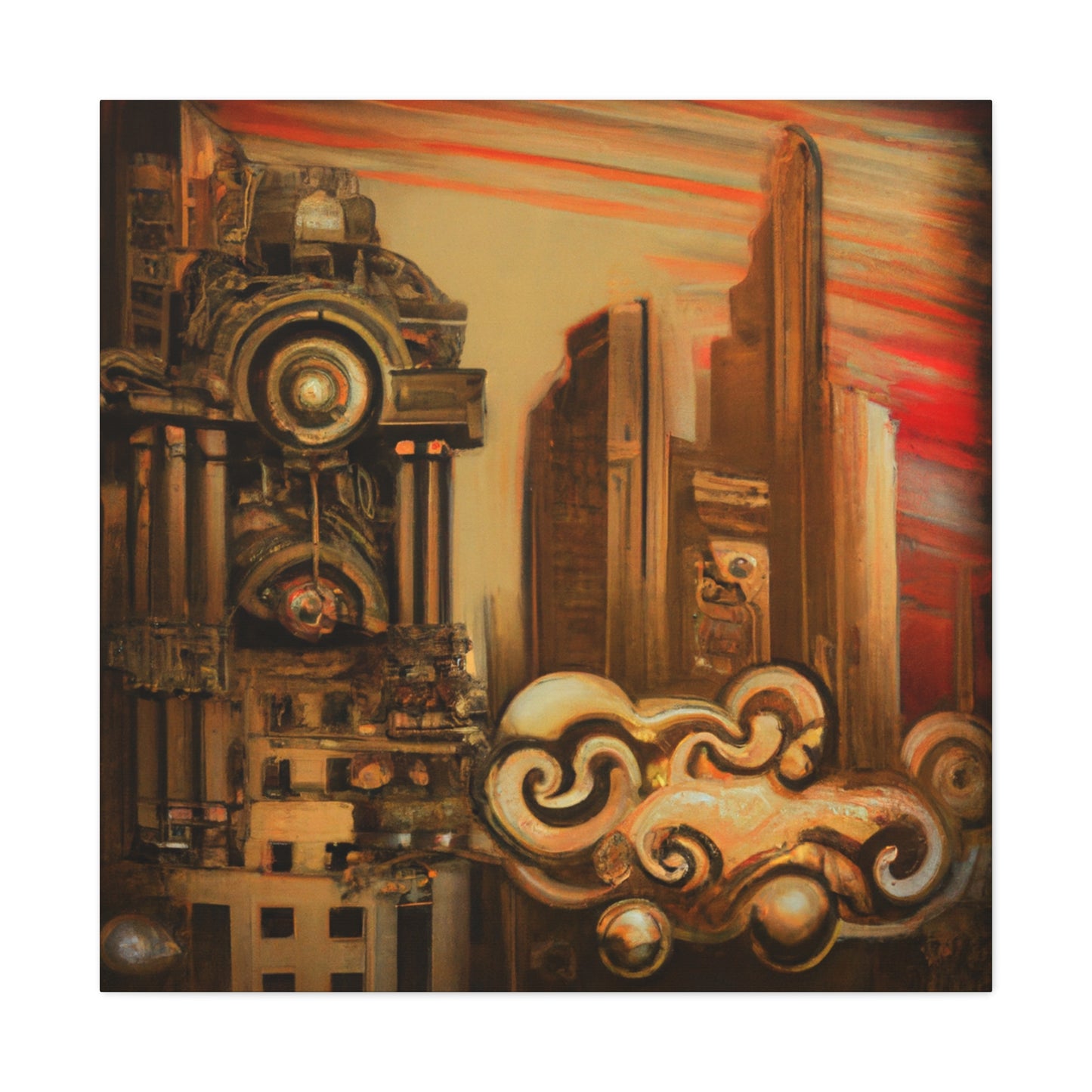 "Steampunk Art Deco Dream" - Canvas