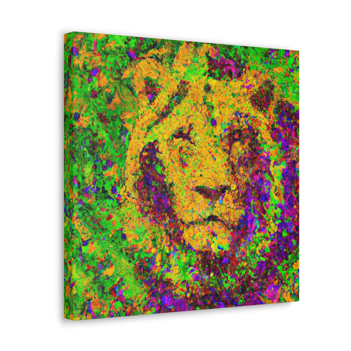 Lion in Pointillism - Canvas