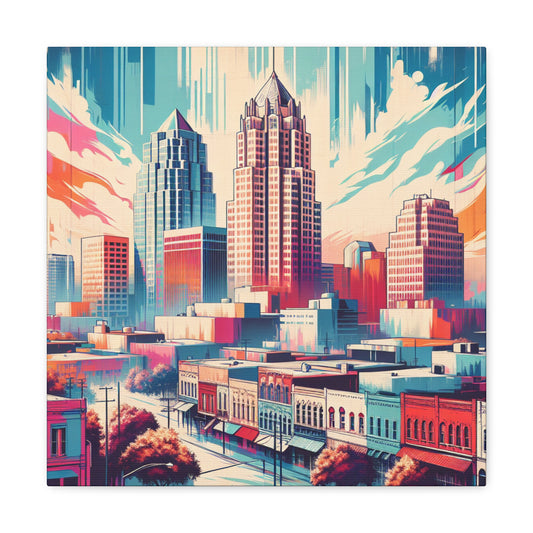 "Vibrant Texan Mural" - Canvas