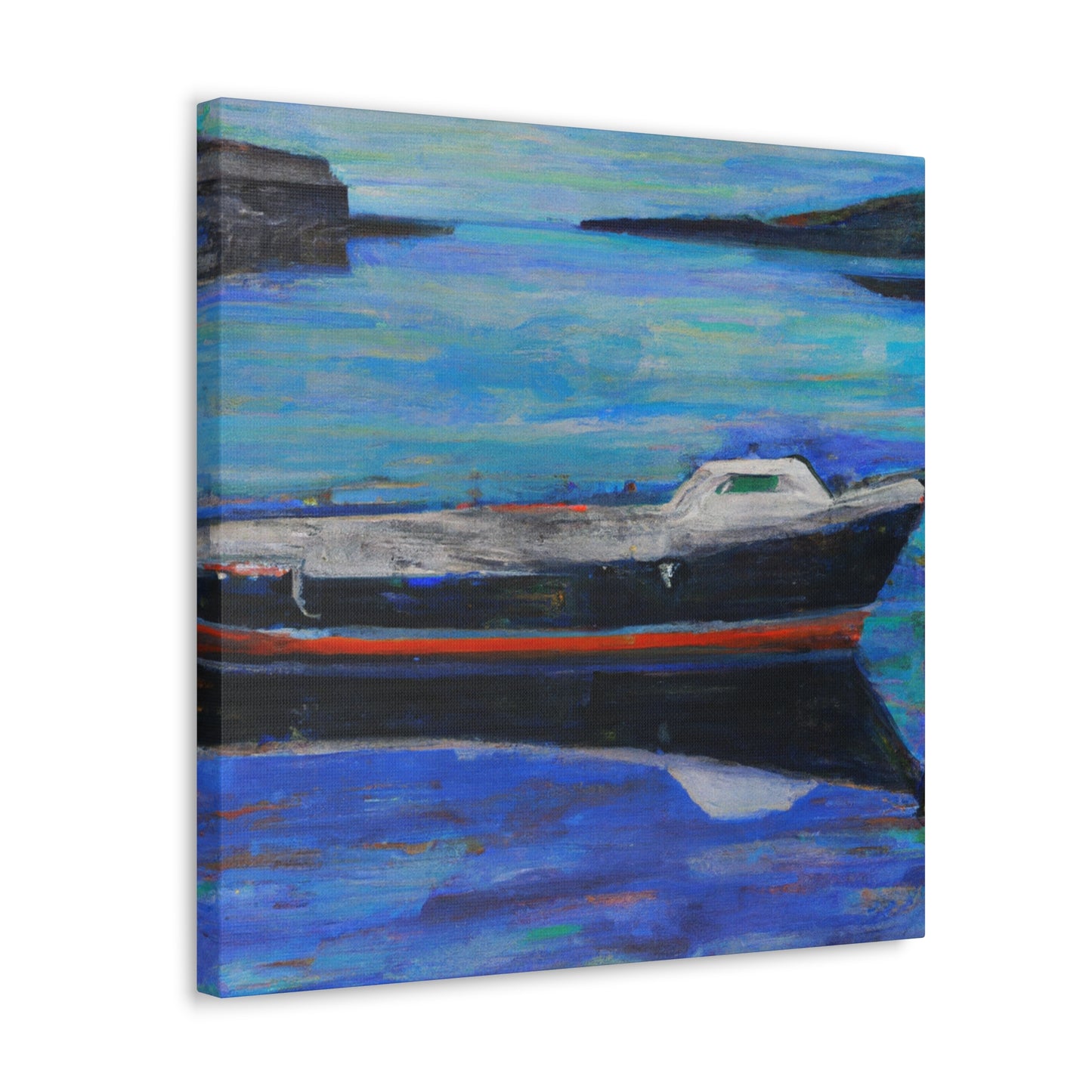 "Boats at Dawn Illustration" - Canvas