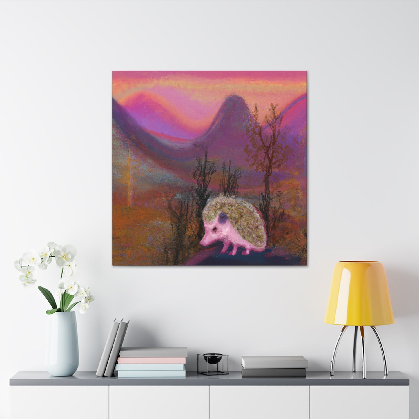 "Hedgehog in the Garden" - Canvas