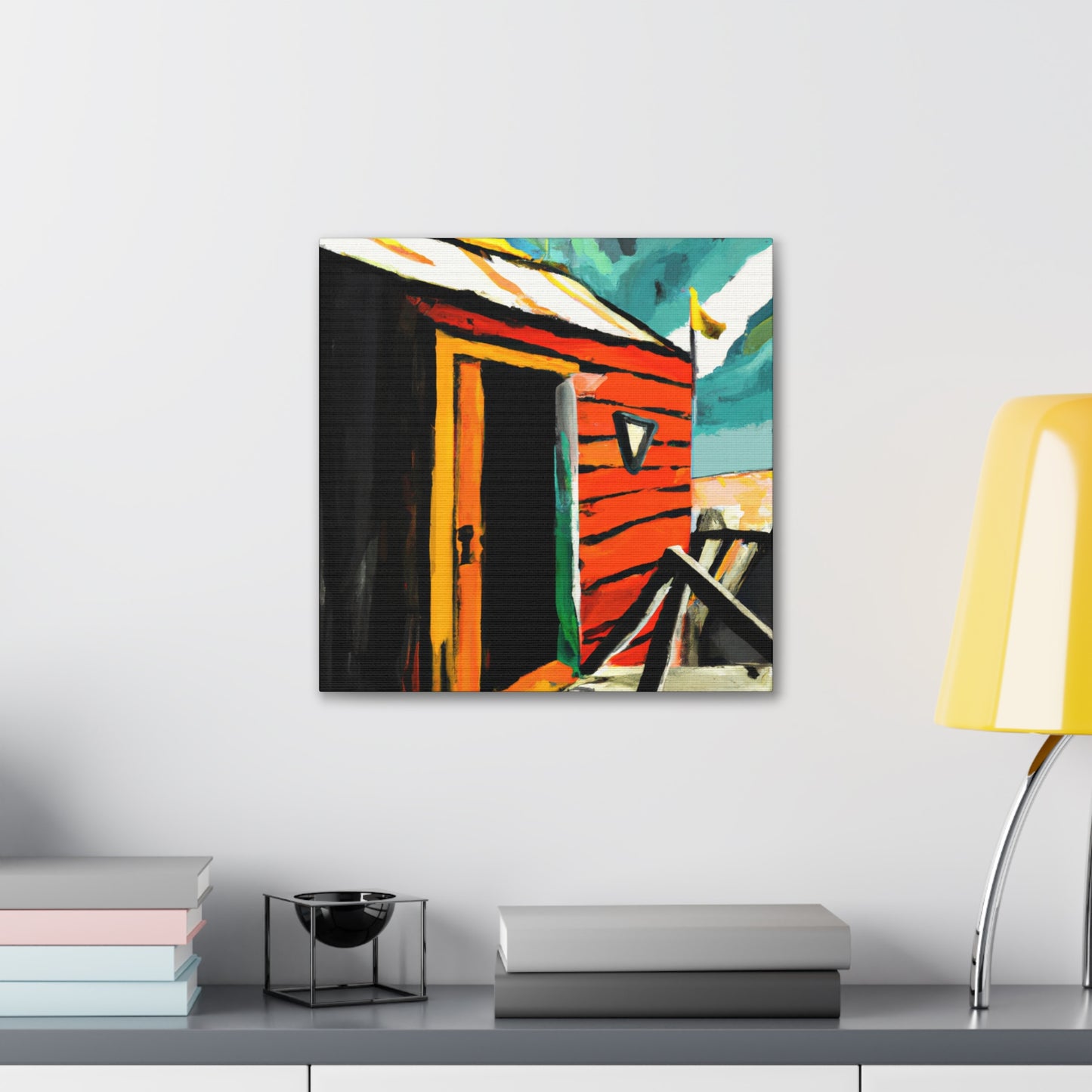 "Beach Hut Abstraction" - Canvas