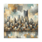 "Pittsburgh through Lavish Brocade" - Canvas