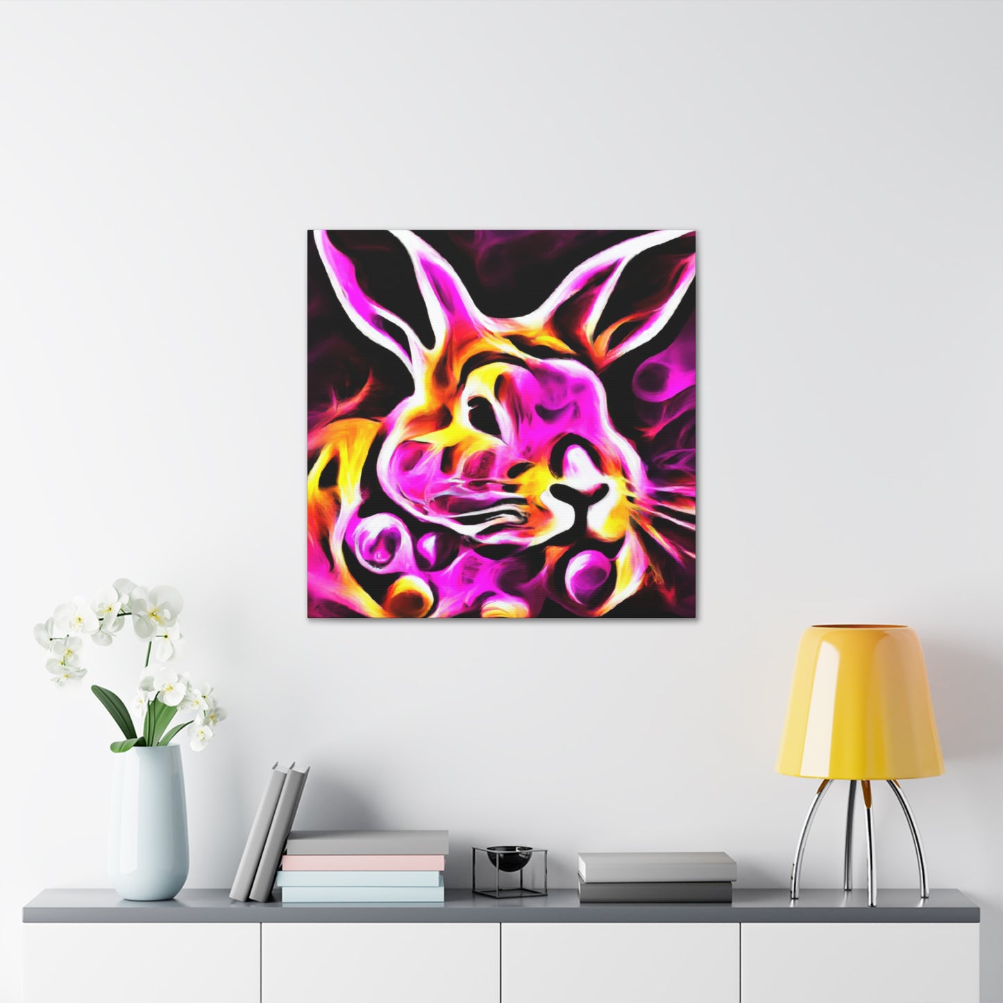 "Rabbit In Bloom Garden" - Canvas