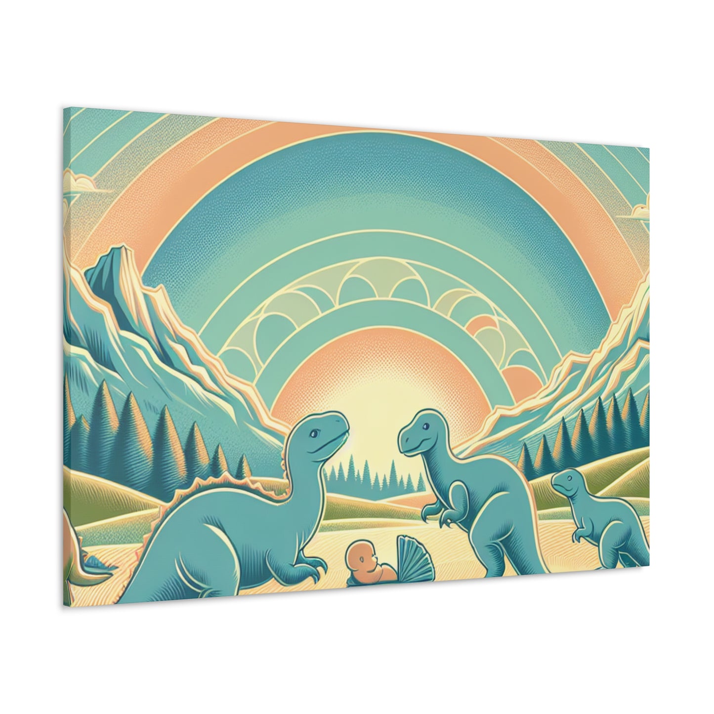 Pastel Prehistoric Paradise - Canvas