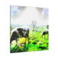 Milky White Mooing - Canvas