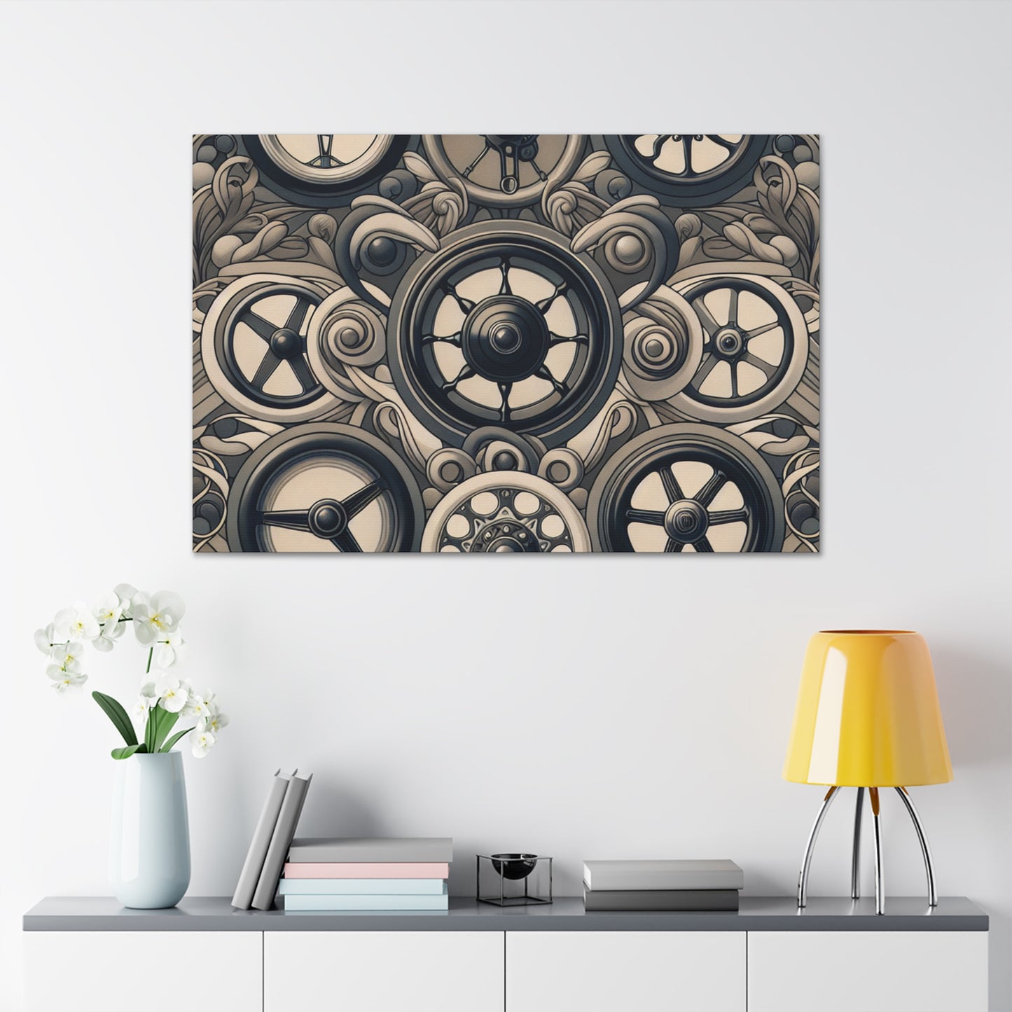 "Wheeling Elegance: Art Nouveau" - Canvas