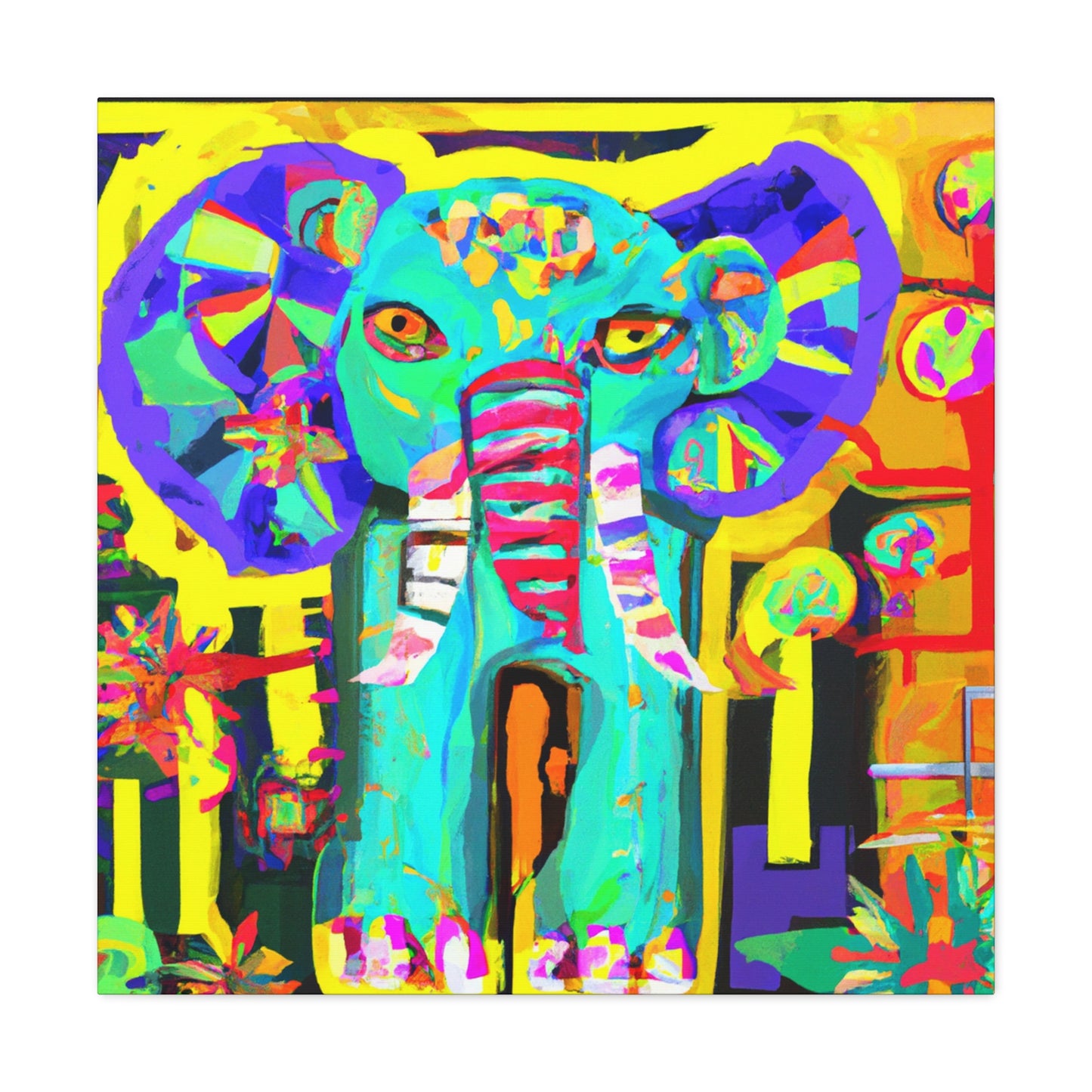 "Elephant in Moonlight Glade" - Canvas